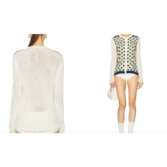 FWRD Renew Celine Silk Cardigan White - Picture 3 of 10